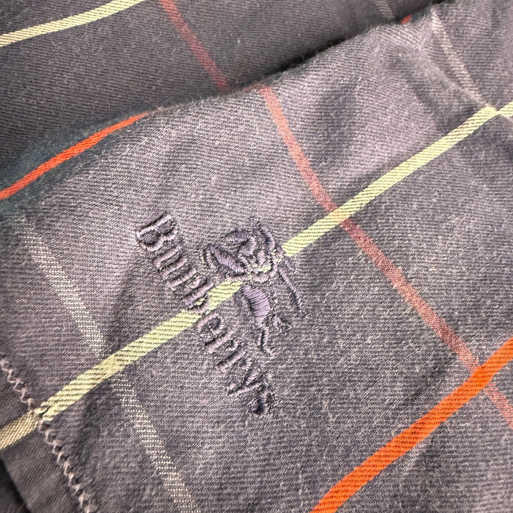 Burberry Vintage Handkerchief Plaid Navy Red White Scarf - Picture 6 of 6